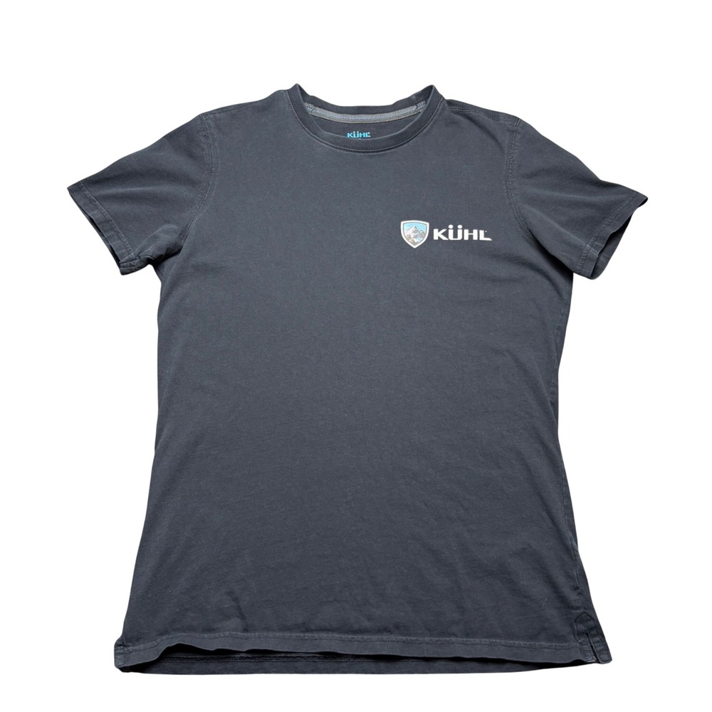 Kuhl T-Shirt Mens Small Blue Wildfibre Graphic Born In The Mountains 7456 Logo